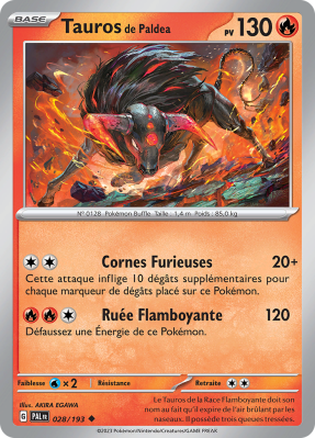 Carte Pokémon Tauros de Paldea 028/193 Peu commune Évolutions à Paldea
