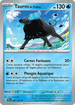 Carte Pokémon Tauros de Paldea 041/193 Peu commune Évolutions à Paldea