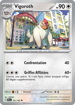 Carte Pokémon Vigoroth 161/193 Peu commune Évolutions à Paldea