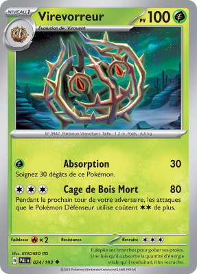Carte Pokémon Virevorreur 024/193 Peu commune Évolutions à Paldea