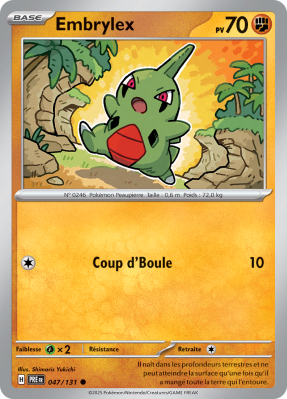 Carte Pokémon Embrylex 047/131 Commune Évolutions Prismatiques