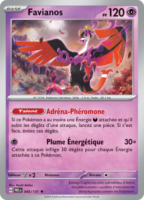Carte Pokémon Favianos 045/131 Holographique Évolutions Prismatiques