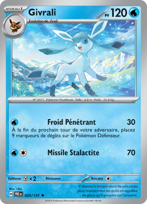 Carte Pokémon Givrali 025/131 Holographique Évolutions Prismatiques