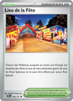 Carte Pokémon Lieu de la Fête 108/131 Peu commune Évolutions Prismatiques