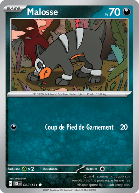 Carte Pokémon Malosse 062/131 Commune Évolutions Prismatiques
