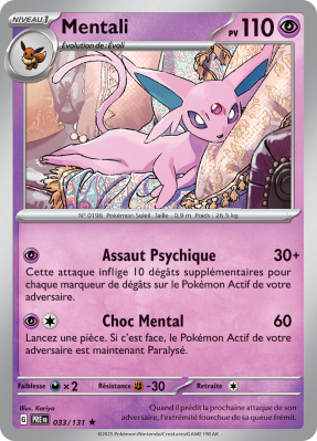 Carte Pokémon Mentali 033/131 Holographique Évolutions Prismatiques