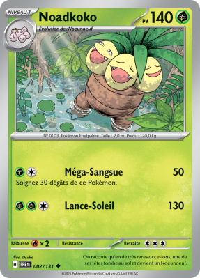 Carte Pokémon Noadkoko 002/131 Peu commune Évolutions Prismatiques