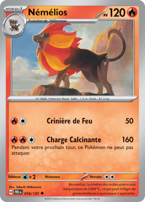 Carte Pokémon Némélios 016/131 Peu commune Évolutions Prismatiques
