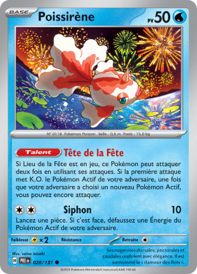 Carte Pokémon Poissirène 020/131 Commune Évolutions Prismatiques