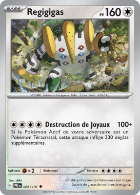 Carte Pokémon Regigigas 086/131 Peu commune Évolutions Prismatiques