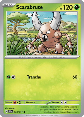 Carte Pokémon Scarabrute 003/131 Commune Évolutions Prismatiques
