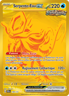 Carte Pokémon Serpente-Eau-ex 178/131 Gold Évolutions Prismatiques