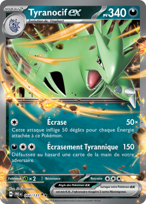 Carte Pokémon Tyranocif-ex 064/131 Double rare Évolutions Prismatiques