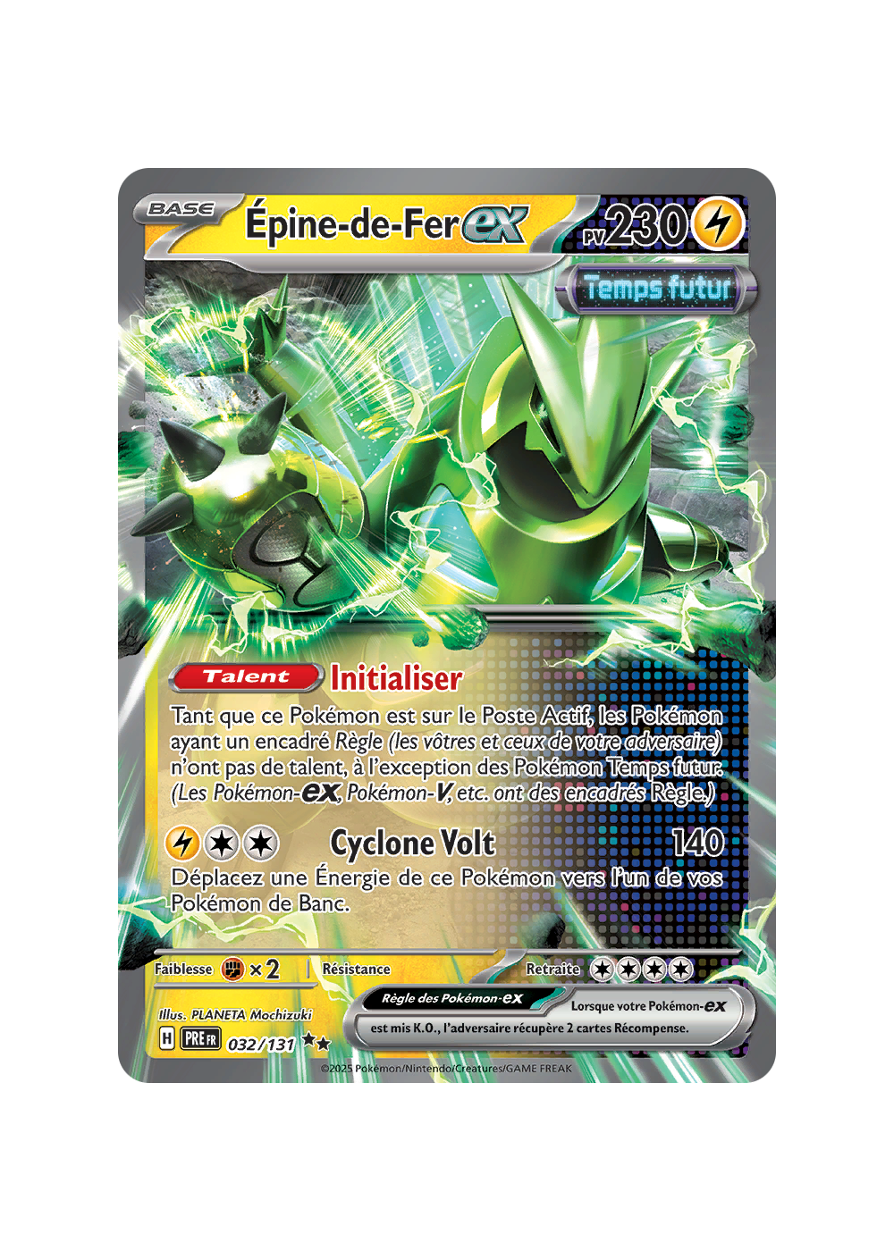 Épine-de-Fer-ex 032/131 - Temps Futur - Ultraboost X - Écarlate Et Violet 8.5 - Coffret 10 Cartes Pokémon Françaises