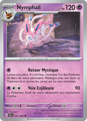 Carte Pokémon Nymphali 022/064 Peu commune Fable Nébuleuse