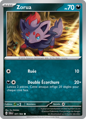 Carte Pokémon Zorua 031/064 Commune Fable Nébuleuse