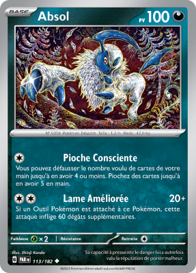 Carte Pokémon Absol 113/182 Peu commune Faille Paradoxe