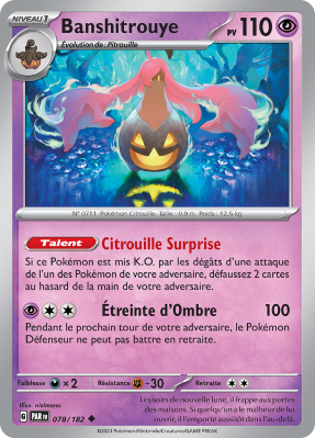 Carte Pokémon Banshitrouye 078/182 Peu commune Faille Paradoxe
