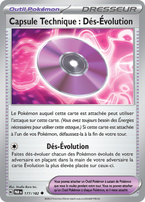 Carte Pokémon Capsule Technique : Dés-Évolution 177/182 Peu commune Faille Paradoxe