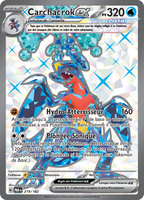Carte Pokémon Carchacrok-ex 219/182 Ultra Rare Faille Paradoxe
