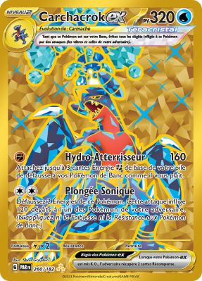 Carte Pokémon Carchacrok-ex 260/182 Gold Faille Paradoxe