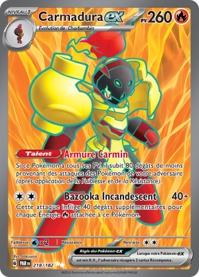 Carte Pokémon Carmadura-ex 218/182 Ultra Rare Faille Paradoxe