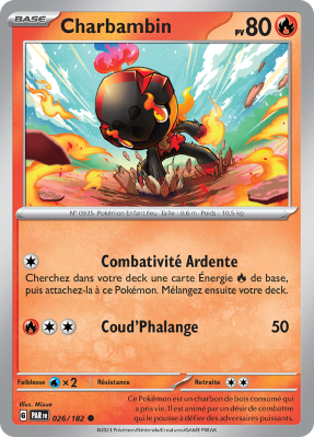 Carte Pokémon Charbambin 026/182 Commune Faille Paradoxe