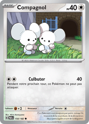Carte Pokémon Compagnol 154/182 Commune Faille Paradoxe