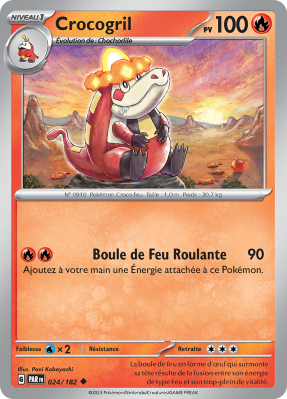 Carte Pokémon Crocogril 024/182 Peu commune Faille Paradoxe