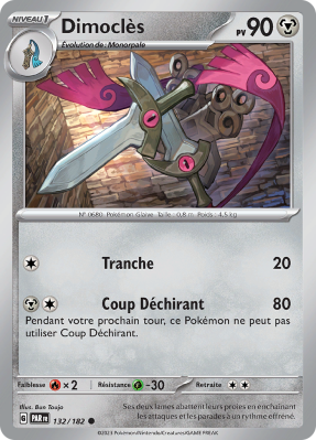 Carte Pokémon Dimoclès 132/182 Commune Faille Paradoxe