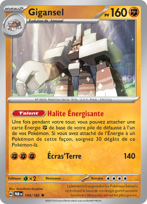 Carte Pokémon Gigansel 104/182 Holographique Faille Paradoxe