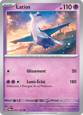 Carte Pokémon Latios 073/182 Holographique Faille Paradoxe
