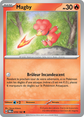 Carte Pokémon Magby 019/182 Commune Faille Paradoxe
