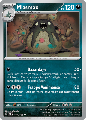 Carte Pokémon Miasmax 117/182 Peu commune Faille Paradoxe