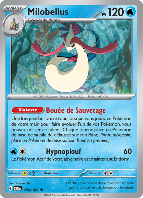 Carte Pokémon Milobellus 036/182 Holographique Faille Paradoxe