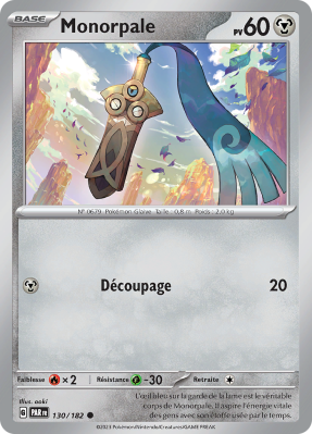 Carte Pokémon Monorpale 130/182 Commune Faille Paradoxe