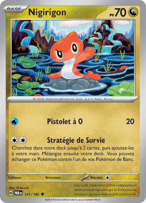 Carte Pokémon Nigirigon 141/182 Peu commune Faille Paradoxe