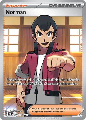 Carte Pokémon Norman 237/182 Ultra Rare Faille Paradoxe