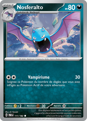 Carte Pokémon Nosferalto 111/182 Commune Faille Paradoxe