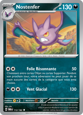 Carte Pokémon Nostenfer 112/182 Peu commune Faille Paradoxe