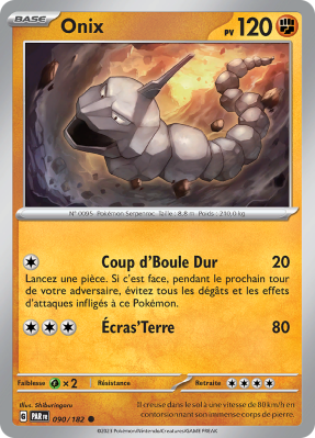 Carte Pokémon Onix 090/182 Commune Faille Paradoxe
