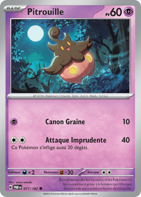 Carte Pokémon Pitrouille 077/182 Commune Faille Paradoxe