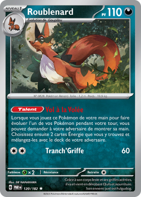 Carte Pokémon Roublenard 120/182 Holographique Faille Paradoxe