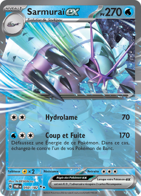 Carte Pokémon Sarmuraï-ex 050/182 Double rare Faille Paradoxe