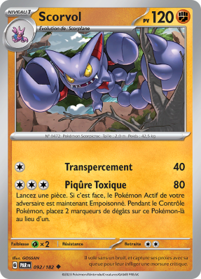 Carte Pokémon Scorvol 092/182 Peu commune Faille Paradoxe