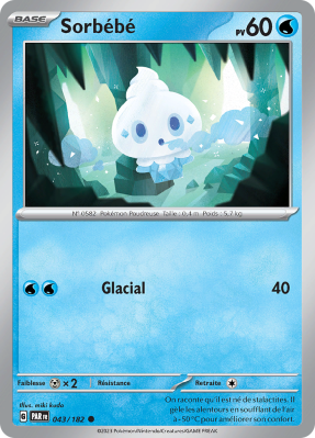 Carte Pokémon Sorbébé 043/182 Commune Faille Paradoxe
