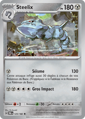 Carte Pokémon Steelix 125/182 Holographique Faille Paradoxe