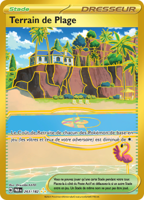 Carte Pokémon Terrain de Plage 263/182 Gold Faille Paradoxe