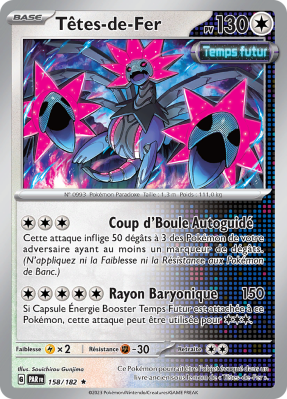 Carte Pokémon Têtes-de-Fer 158/182 Holographique Faille Paradoxe