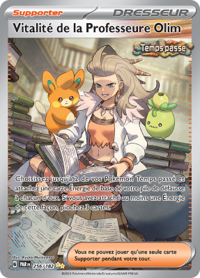 Carte Pokémon Vitalité de la Professeure Olim 256/182 Alternative Faille Paradoxe